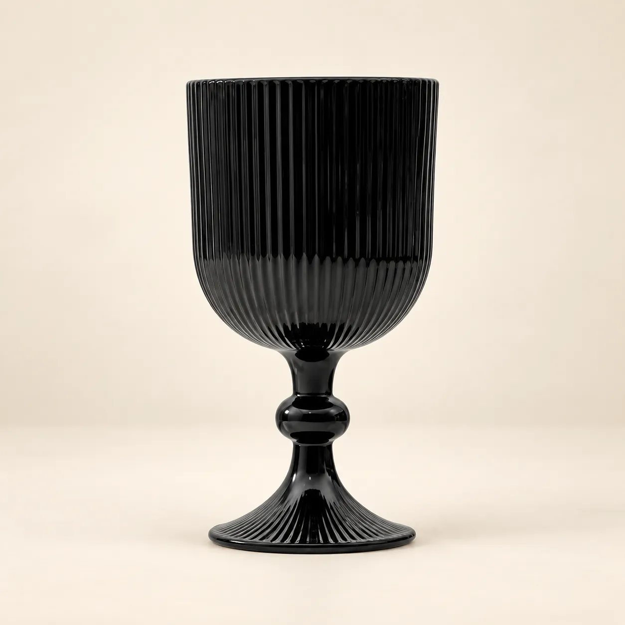 Black Vintage Glass Goblet