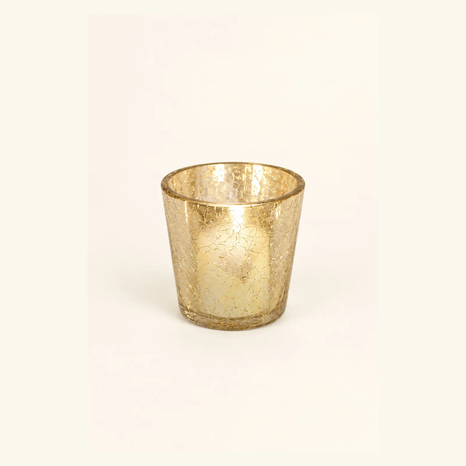 Gold Crackle Tealight Candle Holder