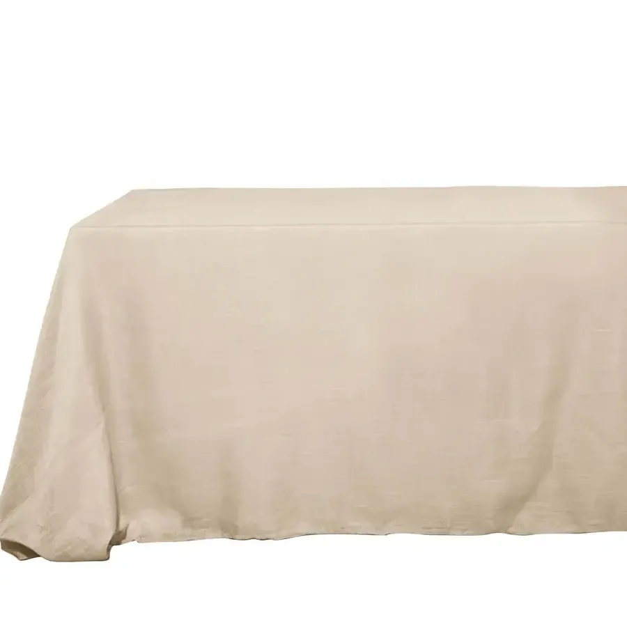 Beige Linen Tablecloth 90"x156" (8ft)