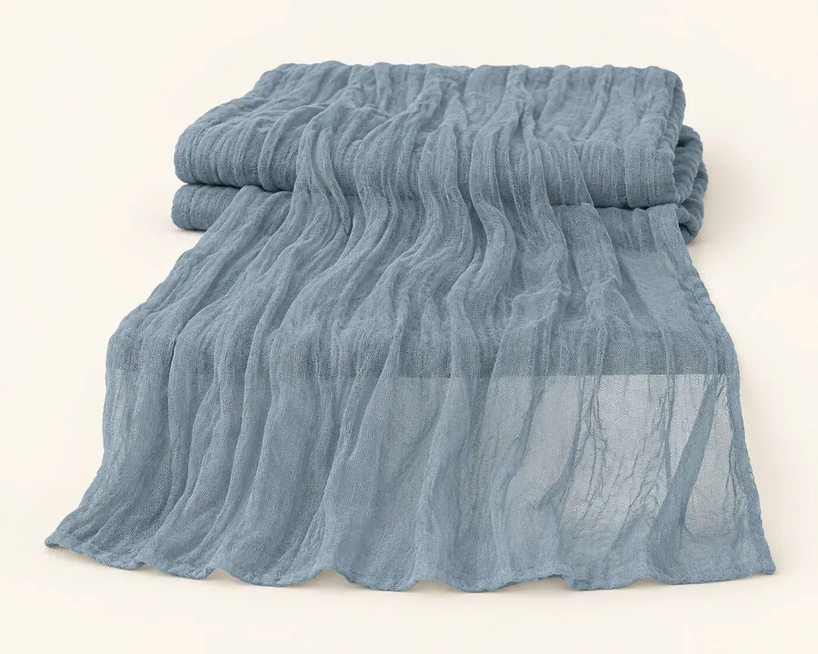 Dusty Blue Cheesecloth Runner 5ft