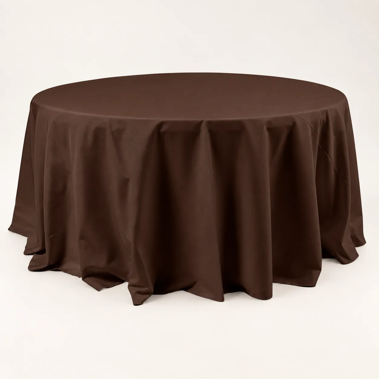 Chocolate Brown Polyester Round Tablecloth 120"