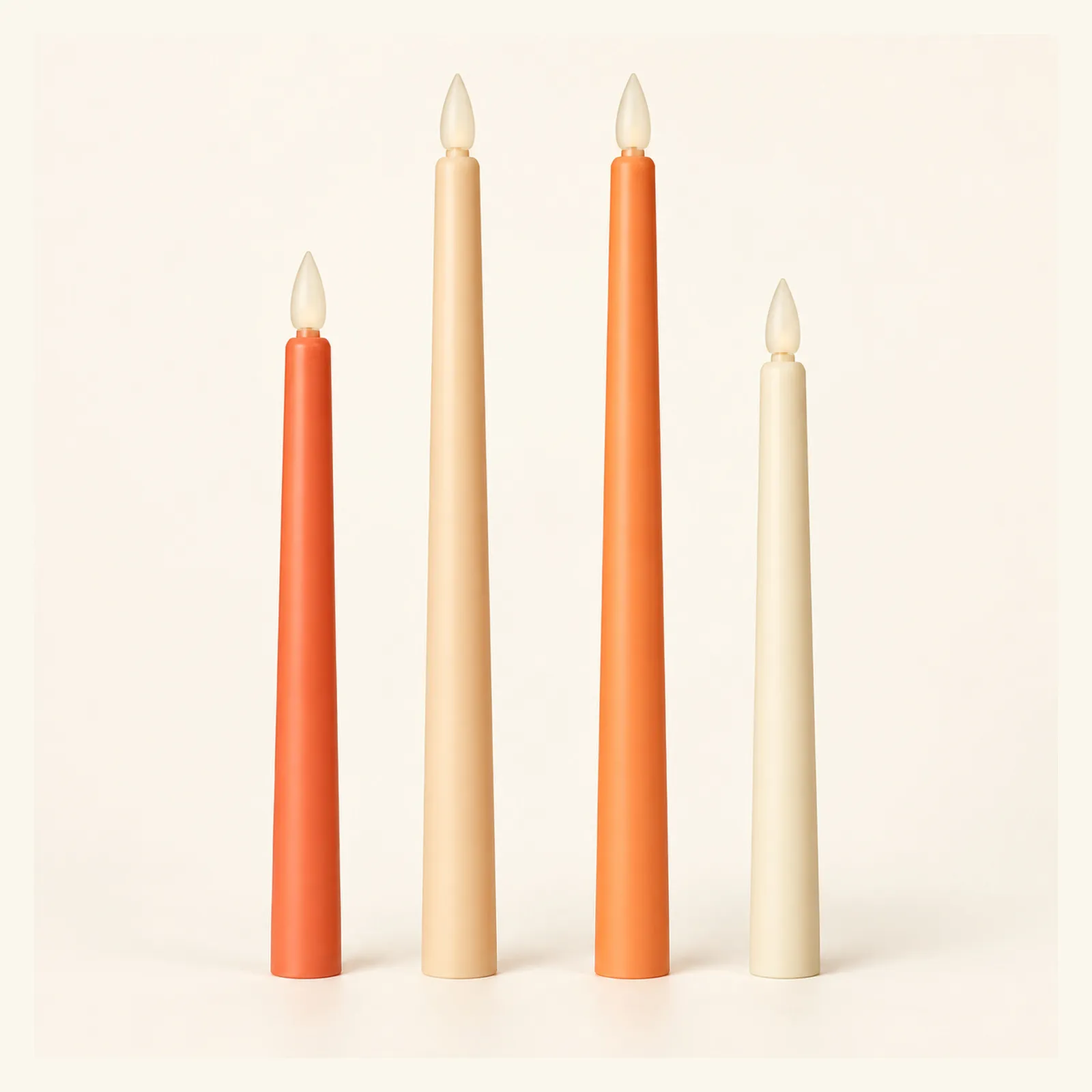 Orange Ombre Flameless Taper Candle Collection 