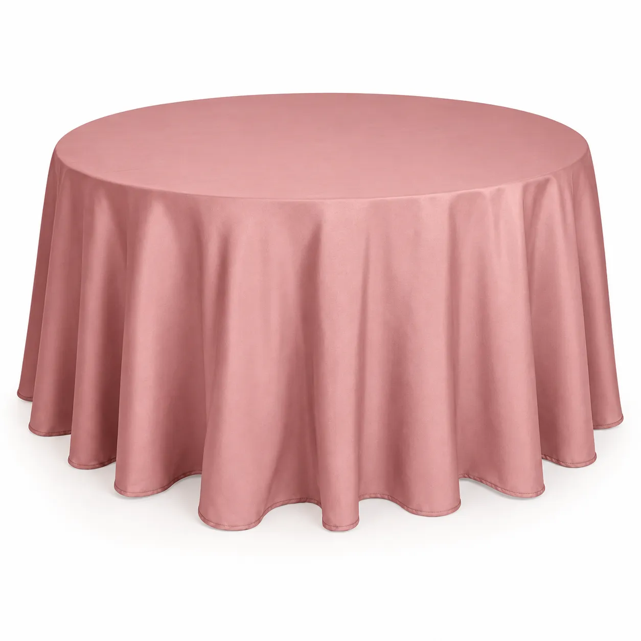 Dusty Rose Polyester Round Tablecloth 120"