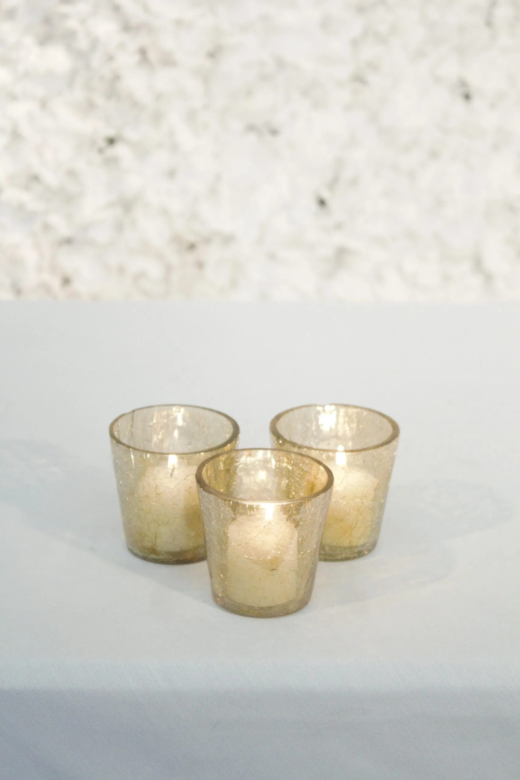 Gold Crackle Tealight Candle Holder