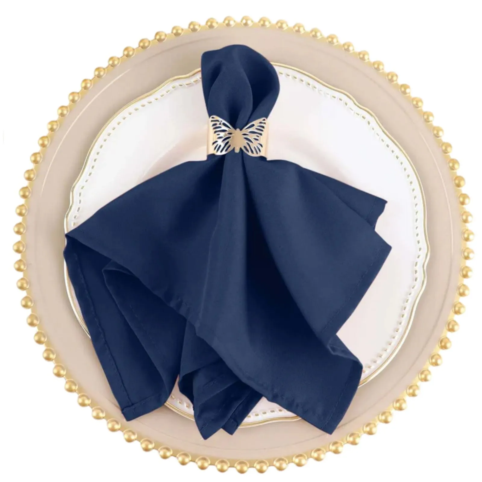 Navy Polyester Napkin 17"x17"