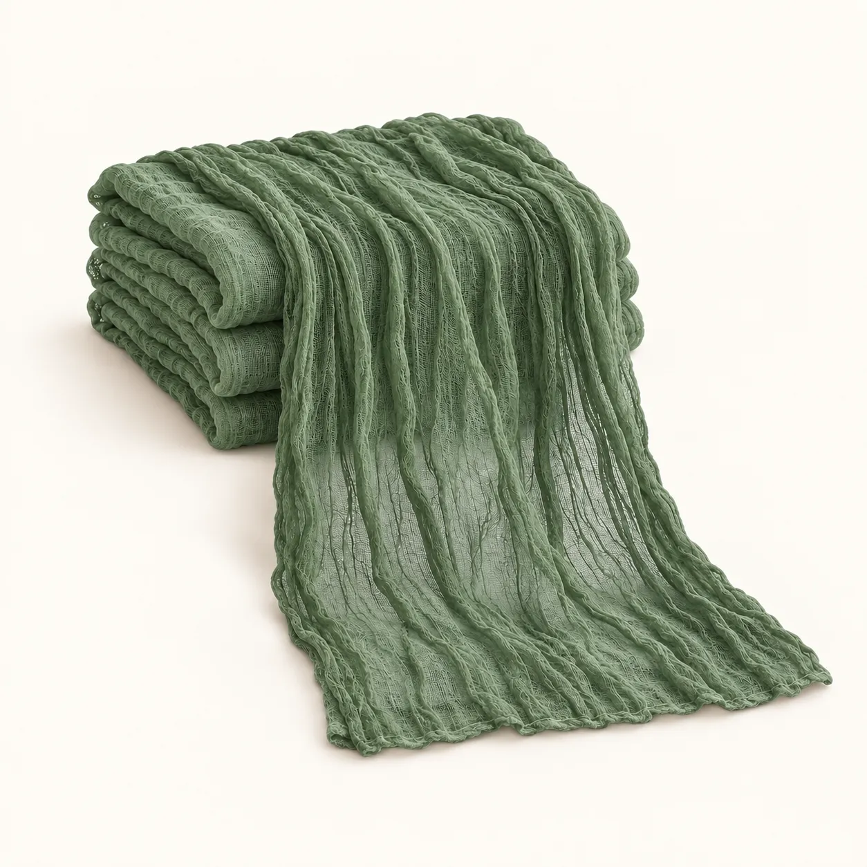 Olive Green Cheesecloth Runner 10ft