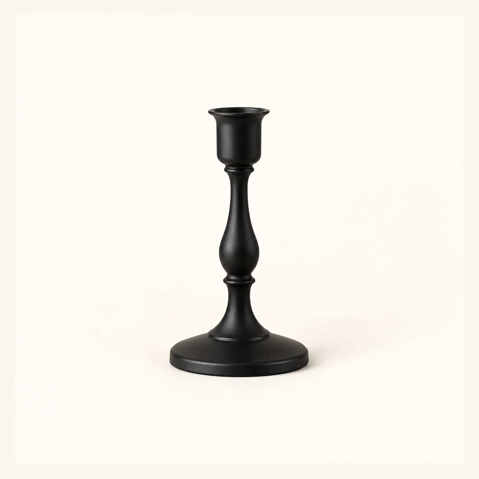 Matte Black Candlestick Holder