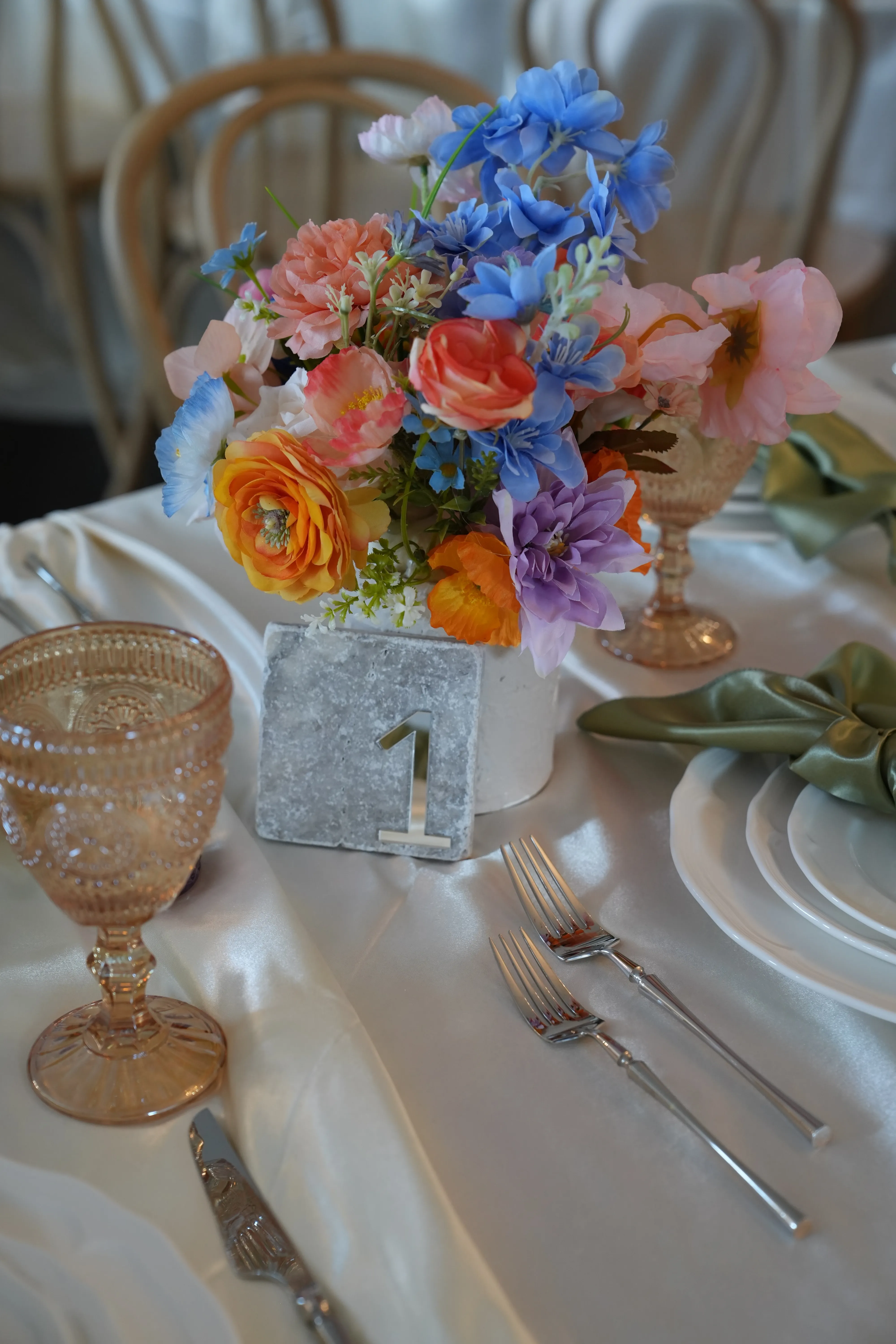 Gray Stone Table Number