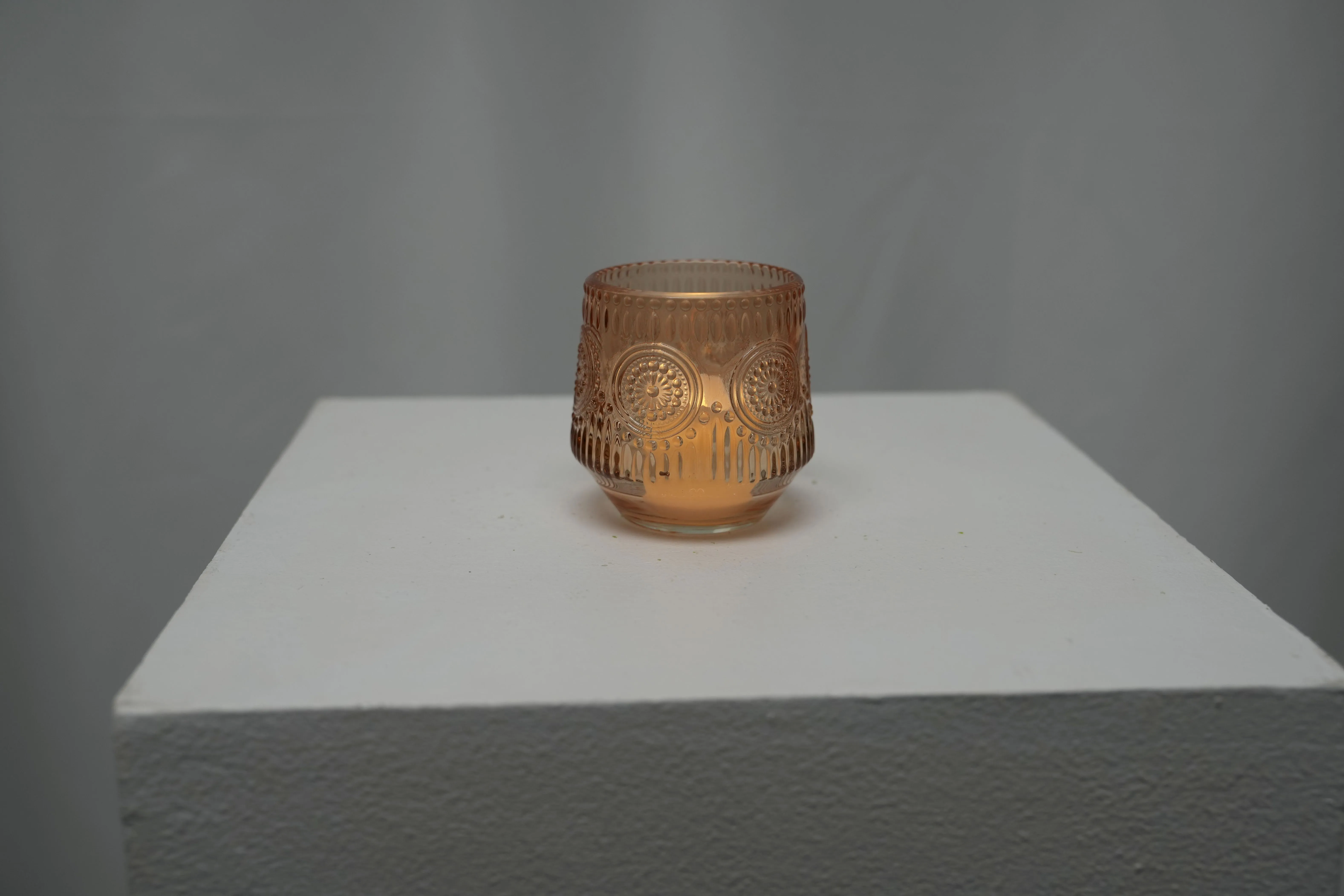 Orange Medallion Votive Candle Holder