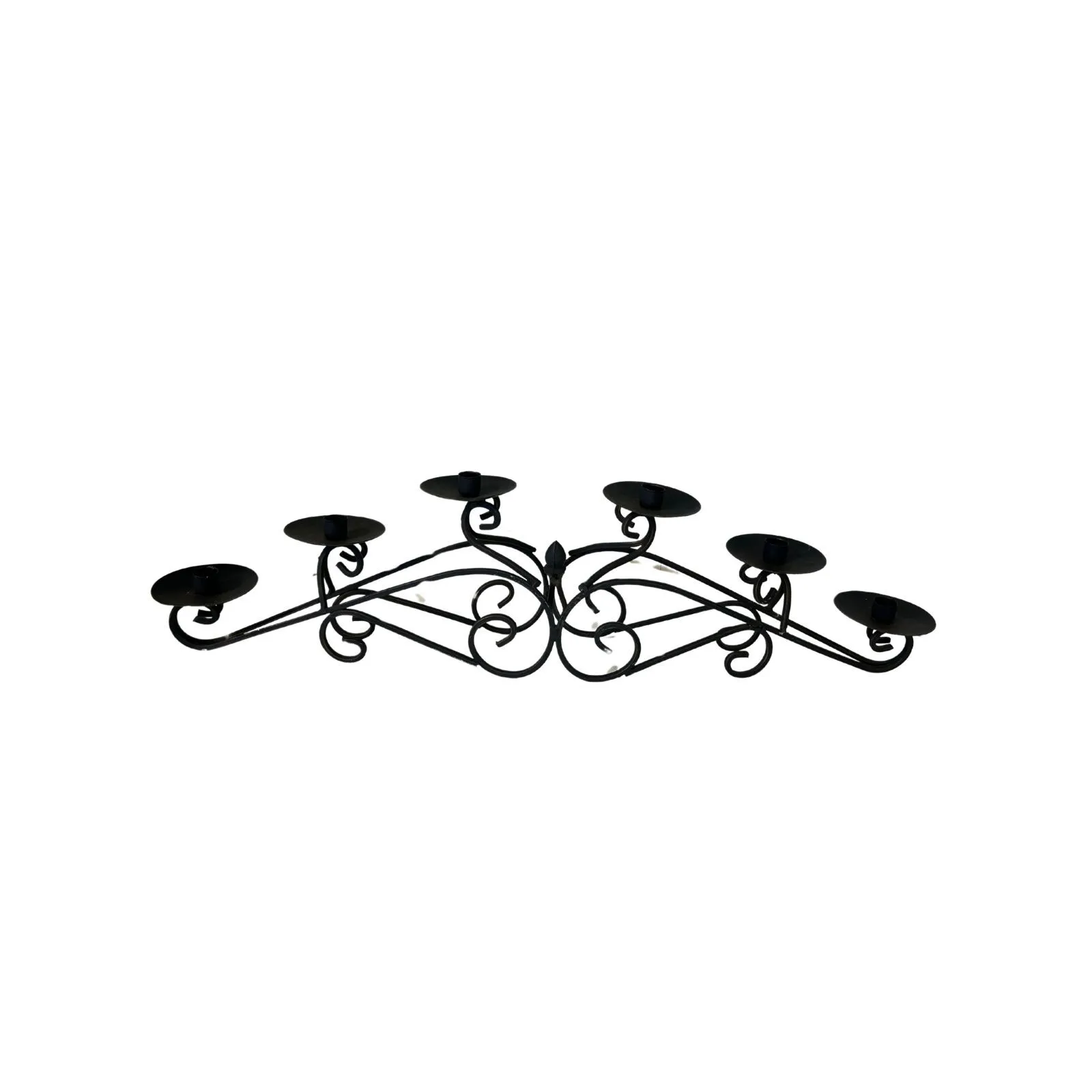 6 Pillar Black Iron Candle Holder