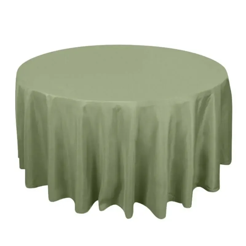 Dusty Sage Green Polyester Tablecloth 120"