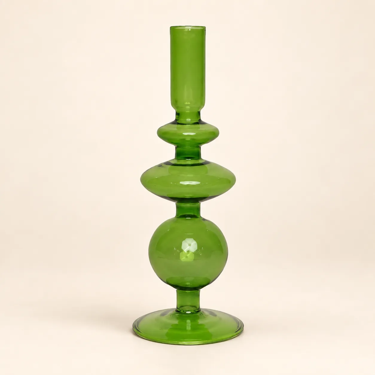 Green Bubble Taper Candle Holder