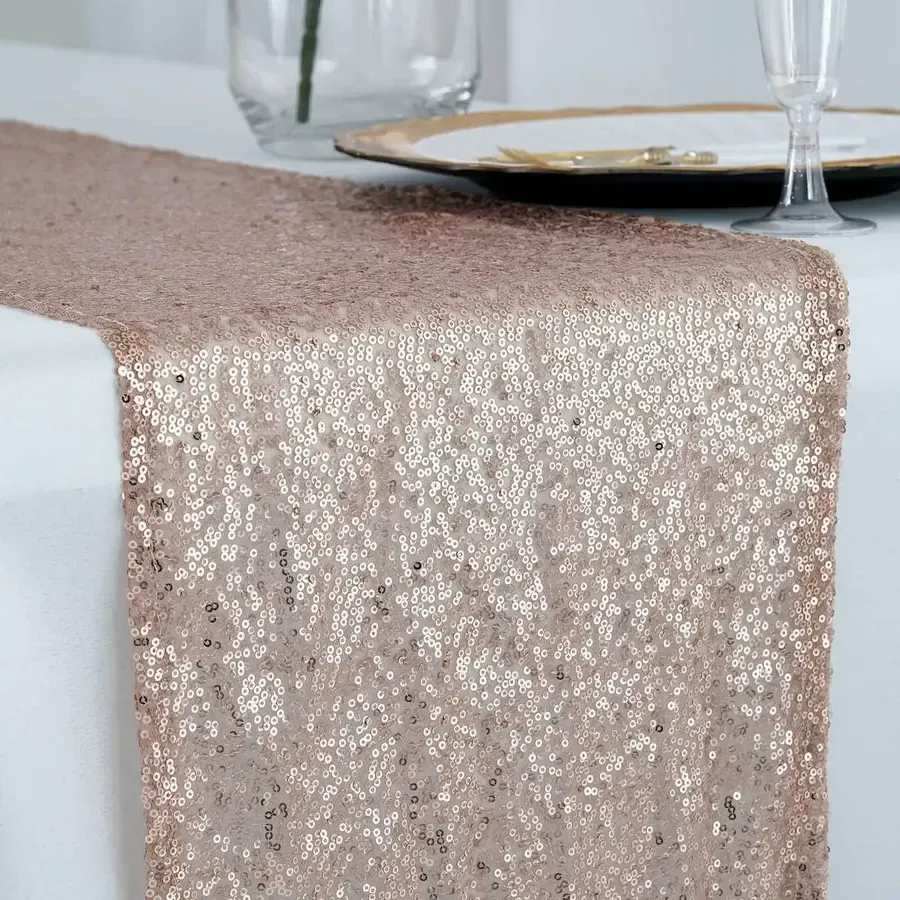 Rose Gold Sequin Runner 9ft