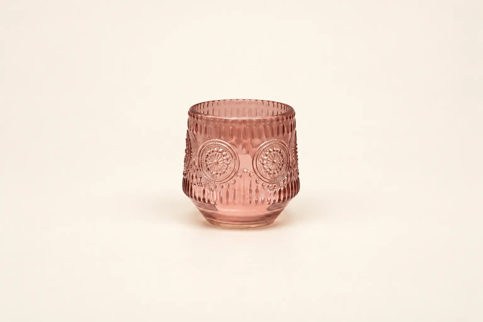 Pink Medallion Votive Candle Holder