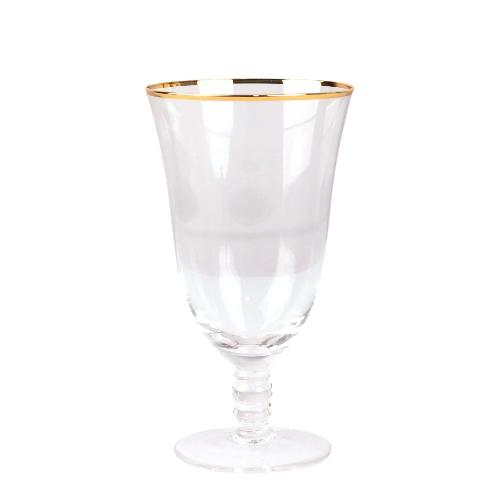 Gold Rimmed Clear Water Goblet