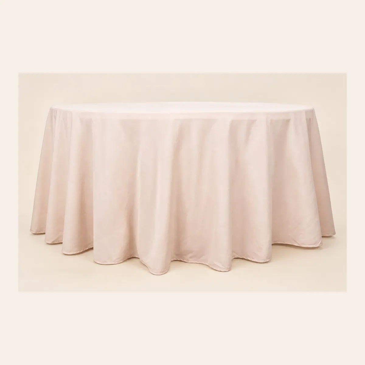 Blush Polyester Round Tablecloth 120"