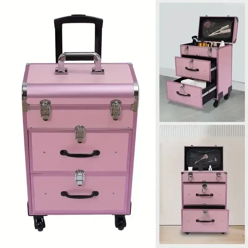Rolling Makeup Train Case Cosmetic Trolley (NASH)
