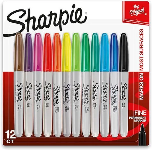 SHARPIE Permanent Markers, Quick Drying And Fade Resistant, 12 Count (NYC)