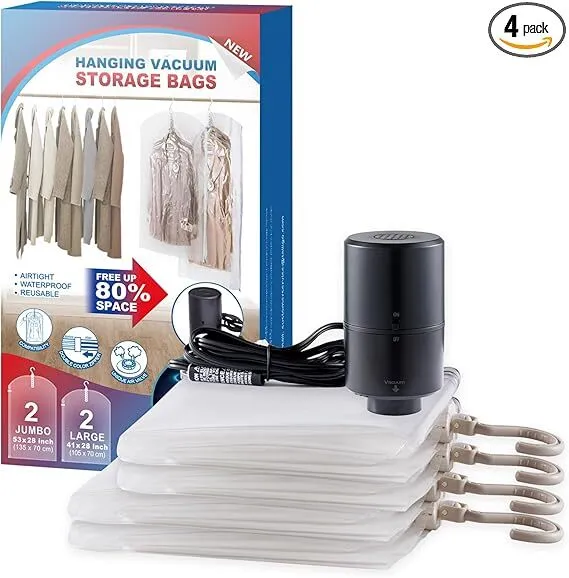 Hanging Vacuum Storage Bags (Pack of 4) (LAS)