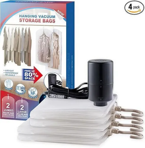 Hanging Vacuum Storage Bags (Pack of 4) (NASH)