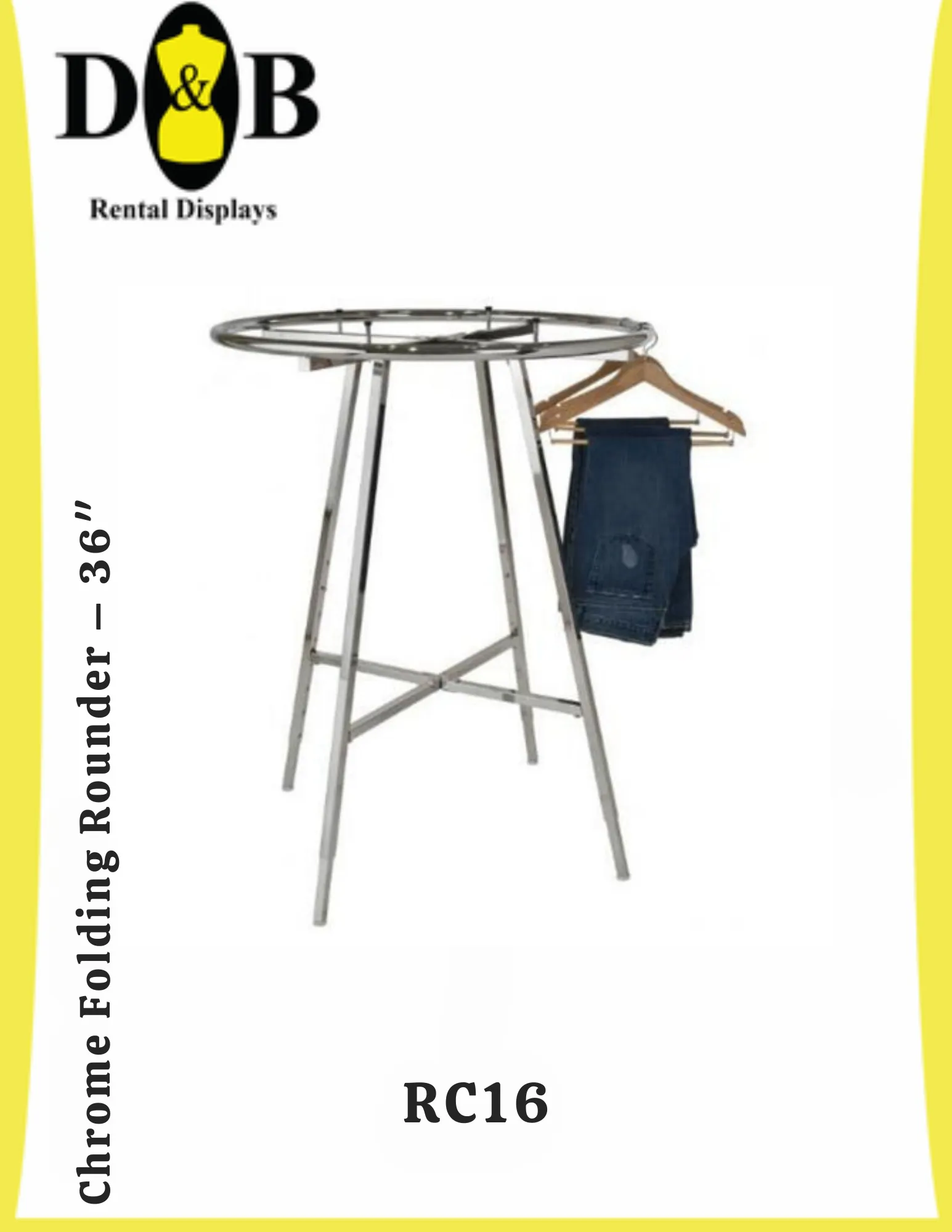 Chrome Folding Rounder – 36″ (NYC)