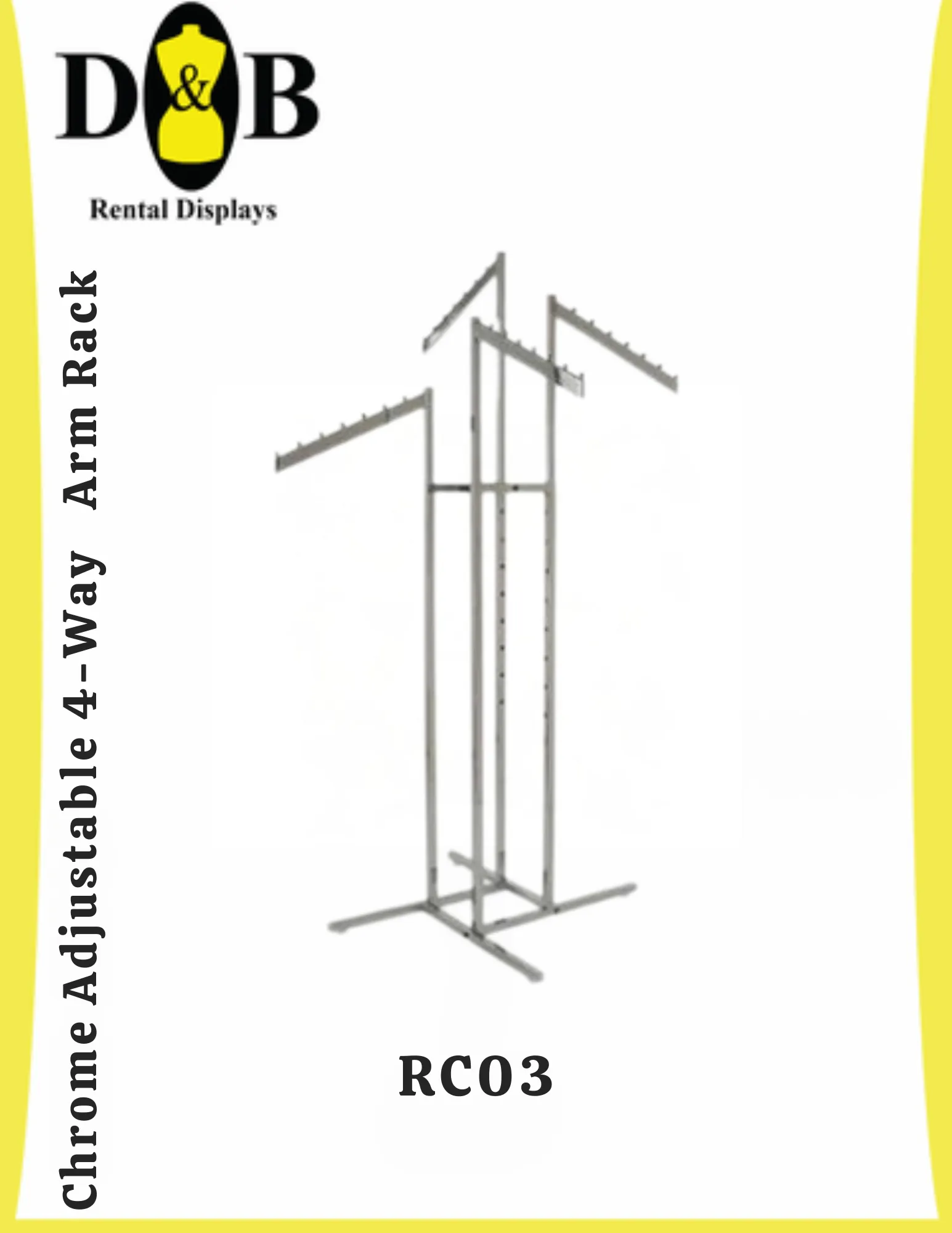 Chrome Adjustable 4-Way Slanted Blade Arm Rack (NYC)