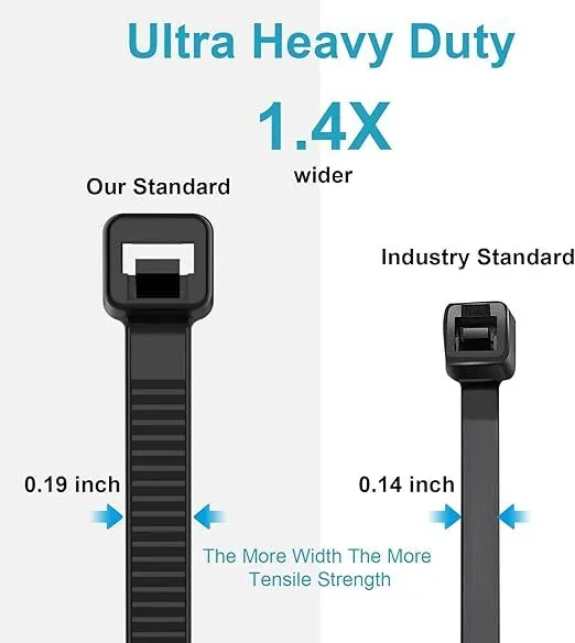 12 Inch Zip Ties Double Sided Toothed (100 Pack) (LAS)