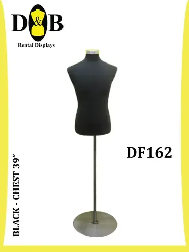 DF162 Dress Form, Black, Size 39" Male 