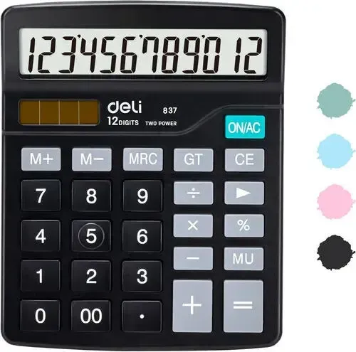 Deli Solar-Powered Desk Calculator (NASH)