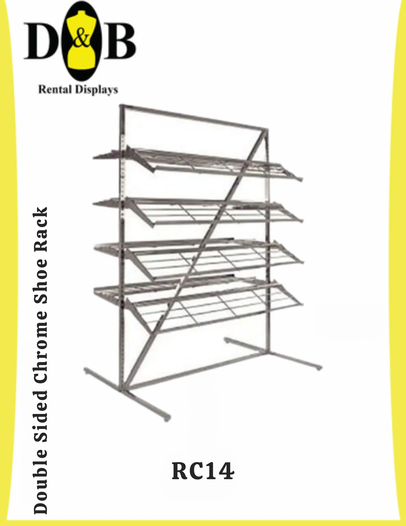 Double Sided Chrome Shoe Rack (NYC) 