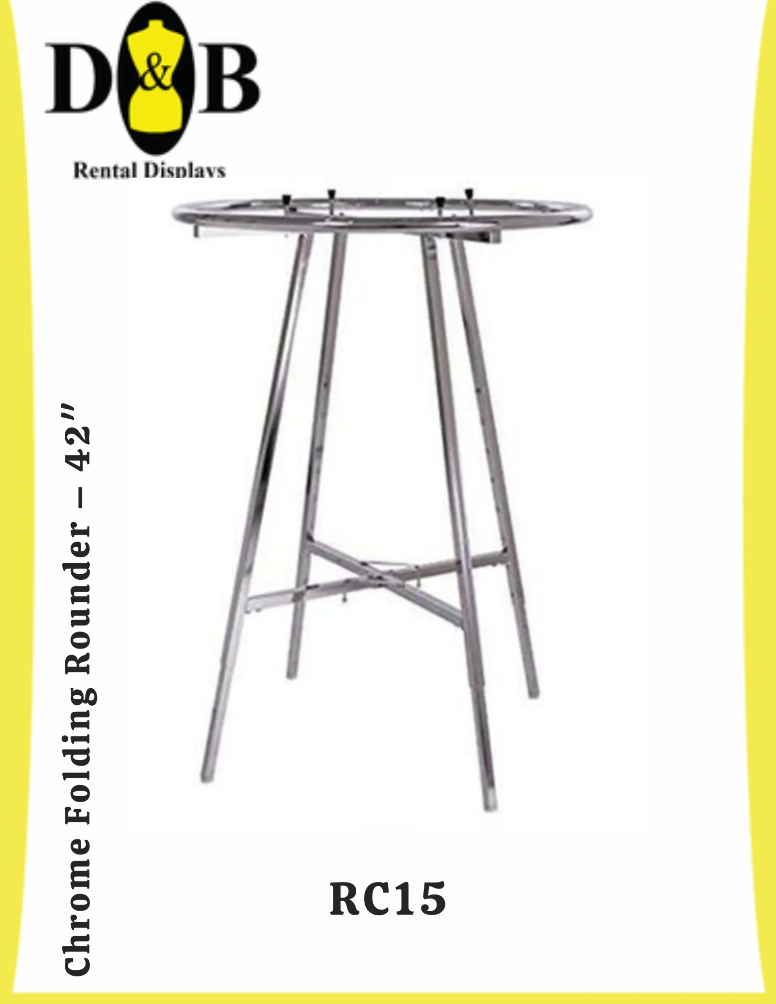 Chrome Folding Rounder – 42″ (NYC) 