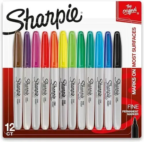 SHARPIE Permanent Markers, Quick Drying And Fade Resistant, 12 Count (NASH)