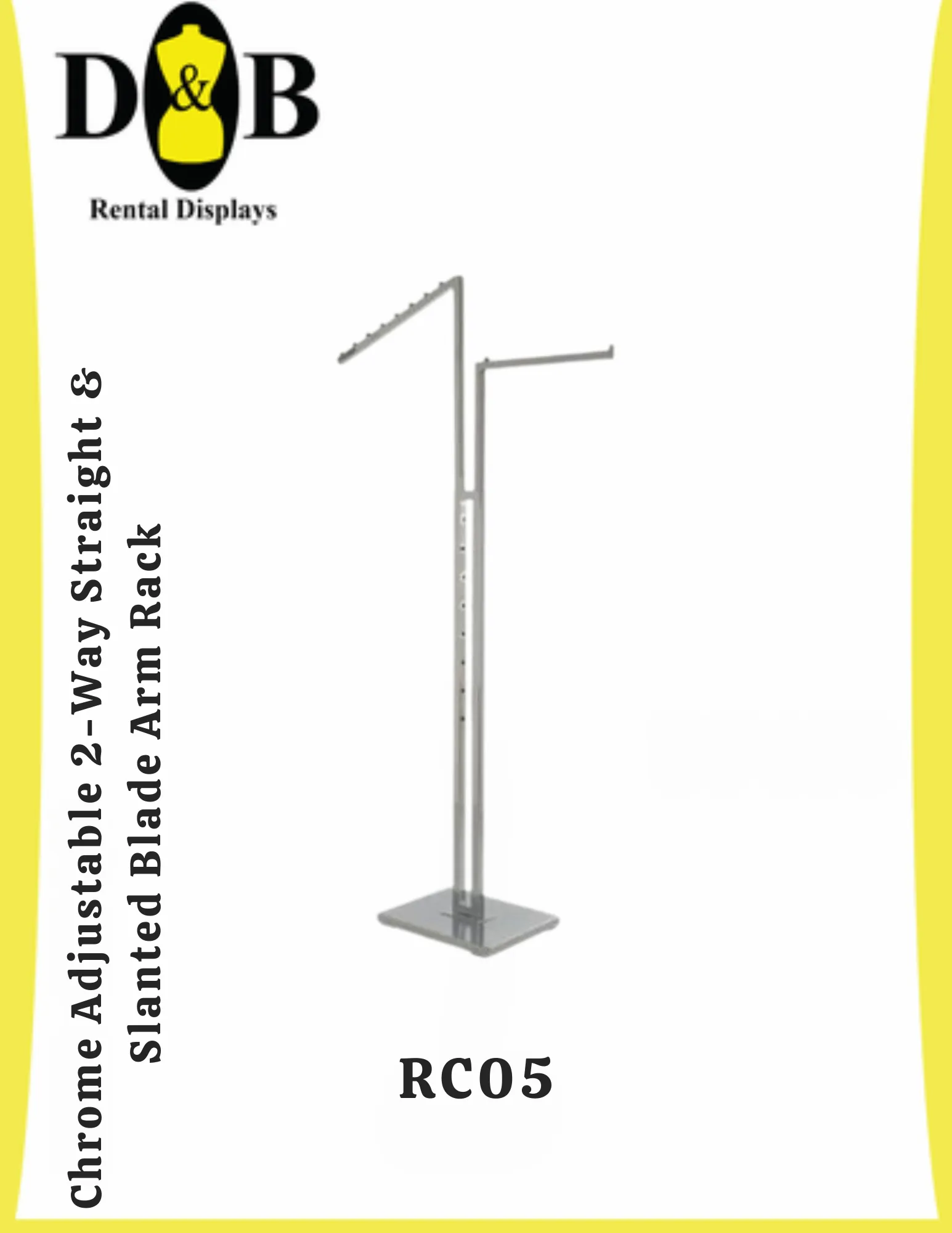 Chrome Adjustable 2-Way Straight & Slanted Blade Arm Rack (NYC)