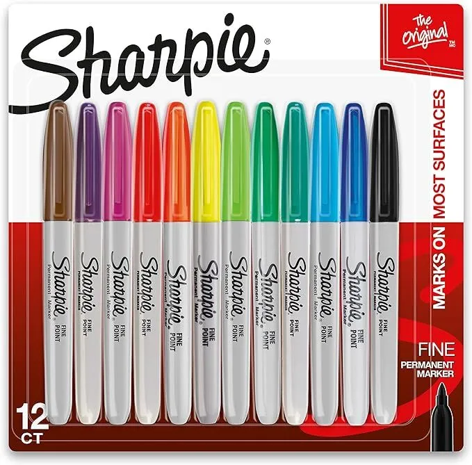 SHARPIE Permanent Markers, Quick Drying And Fade Resistant, 12 Count (LAS)