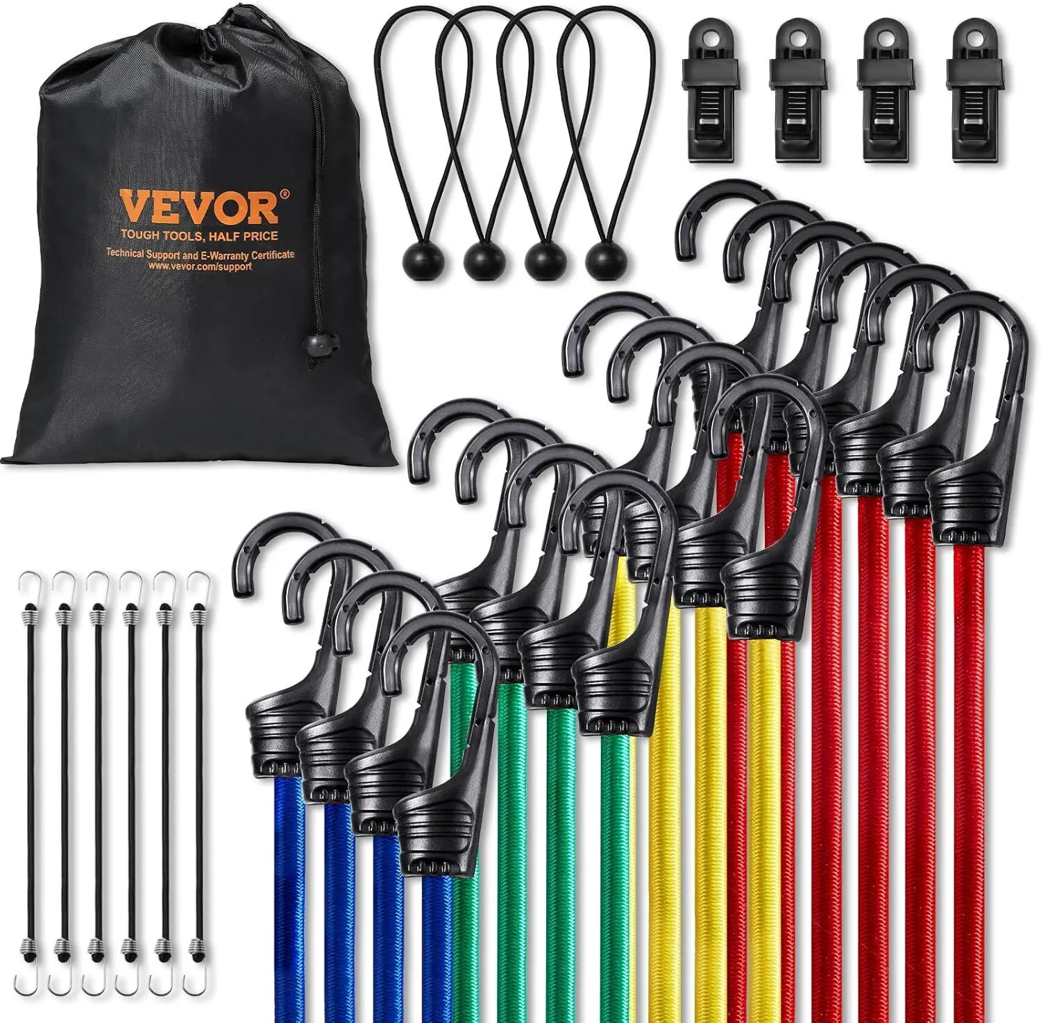 32pcs Bungee Cords Assortment (LAS)