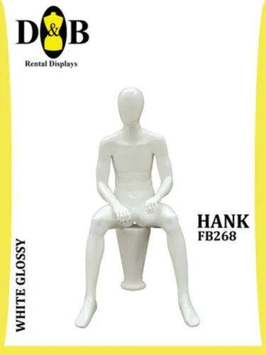 Full Body Seated (Egghead), White Glossy, Male HANK FB268 (NASH)