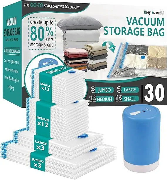 Vacuum Storge Bags with Electric Pump (30 Pack) (LAS)