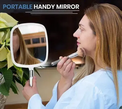 White Large Hand Held Mirror (NASH)