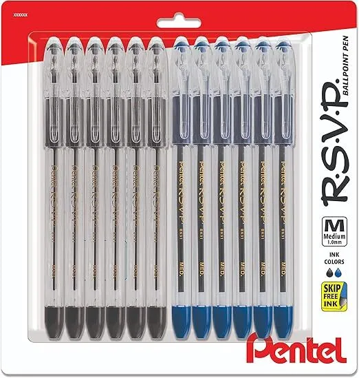 Pentel Medium Point Ballpoint Pens (12-Pack) (LAS)