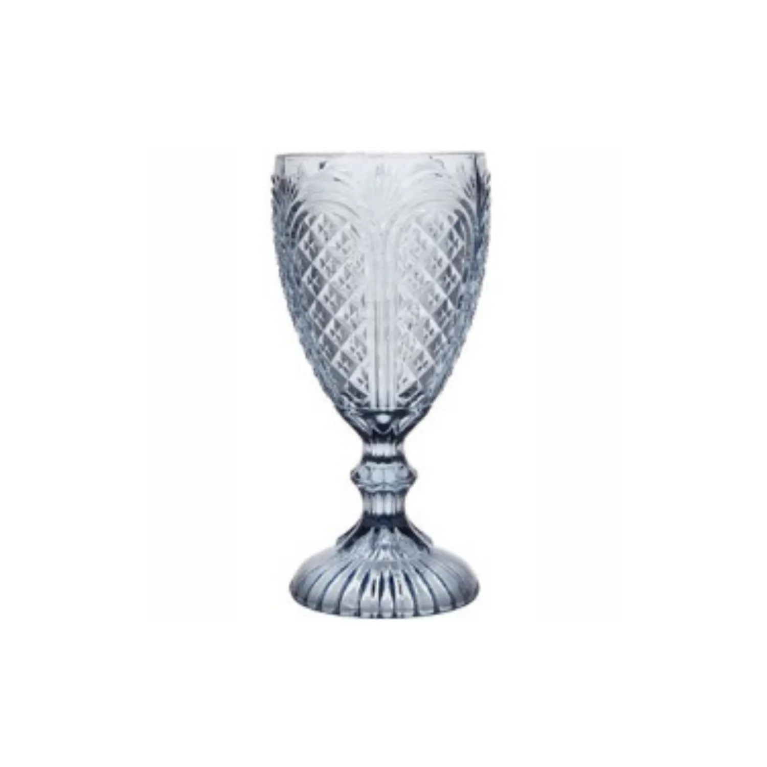 Blue Pressed Goblet