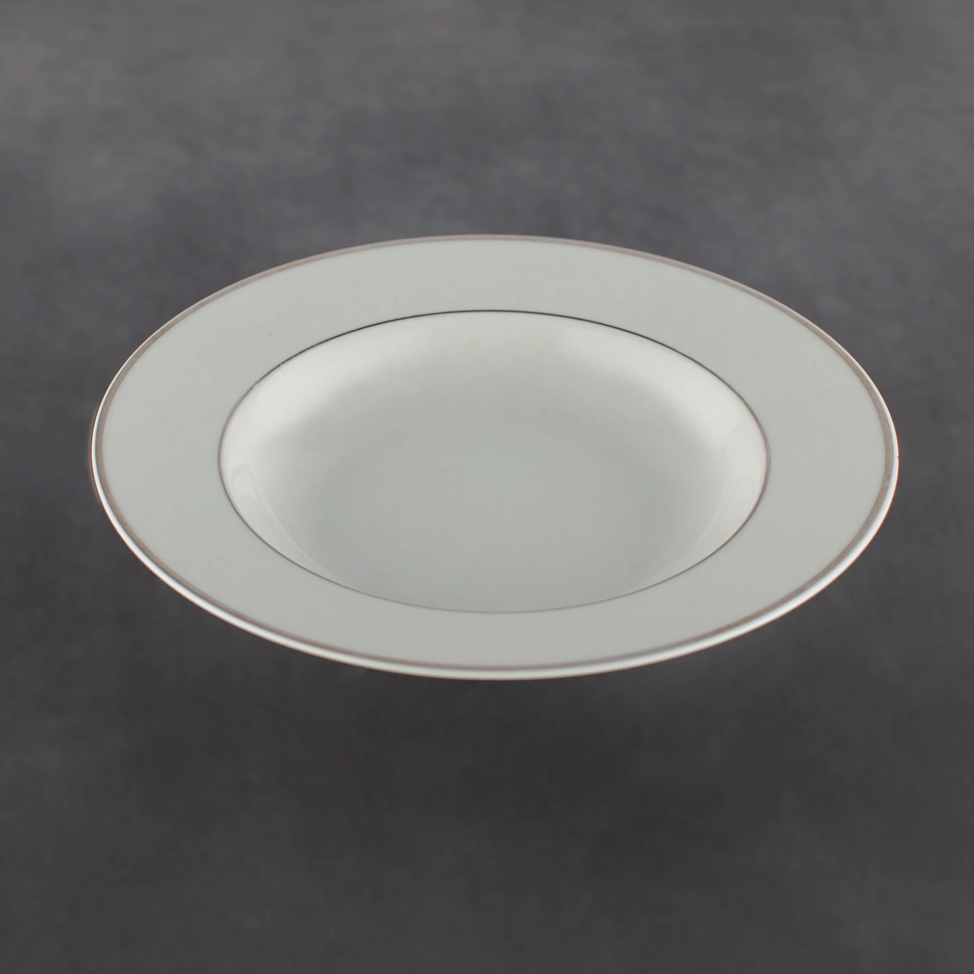 White Bowls with Platinum Rim