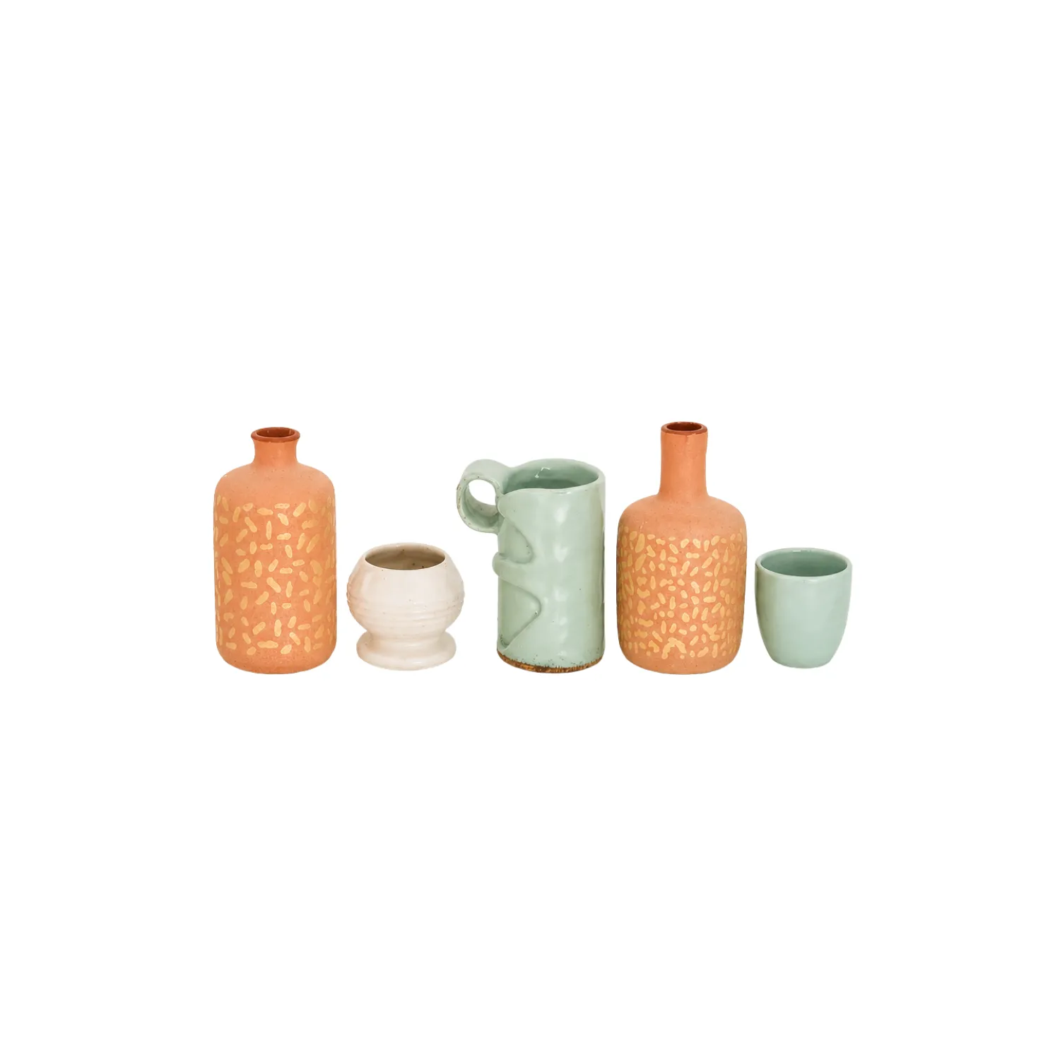 Assorted Terracotta and Clay Bud Vases