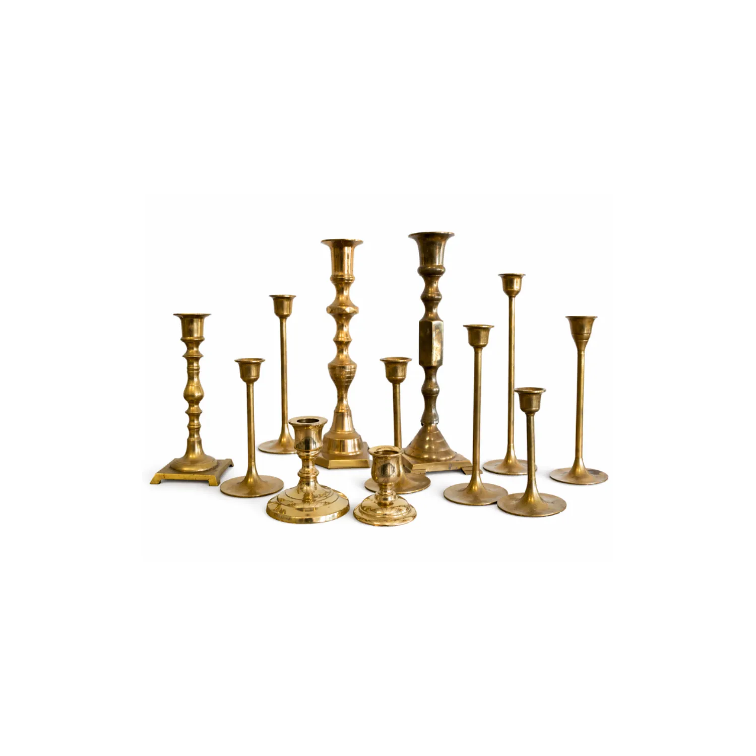 Brass Taper Candle Holders, Assorted