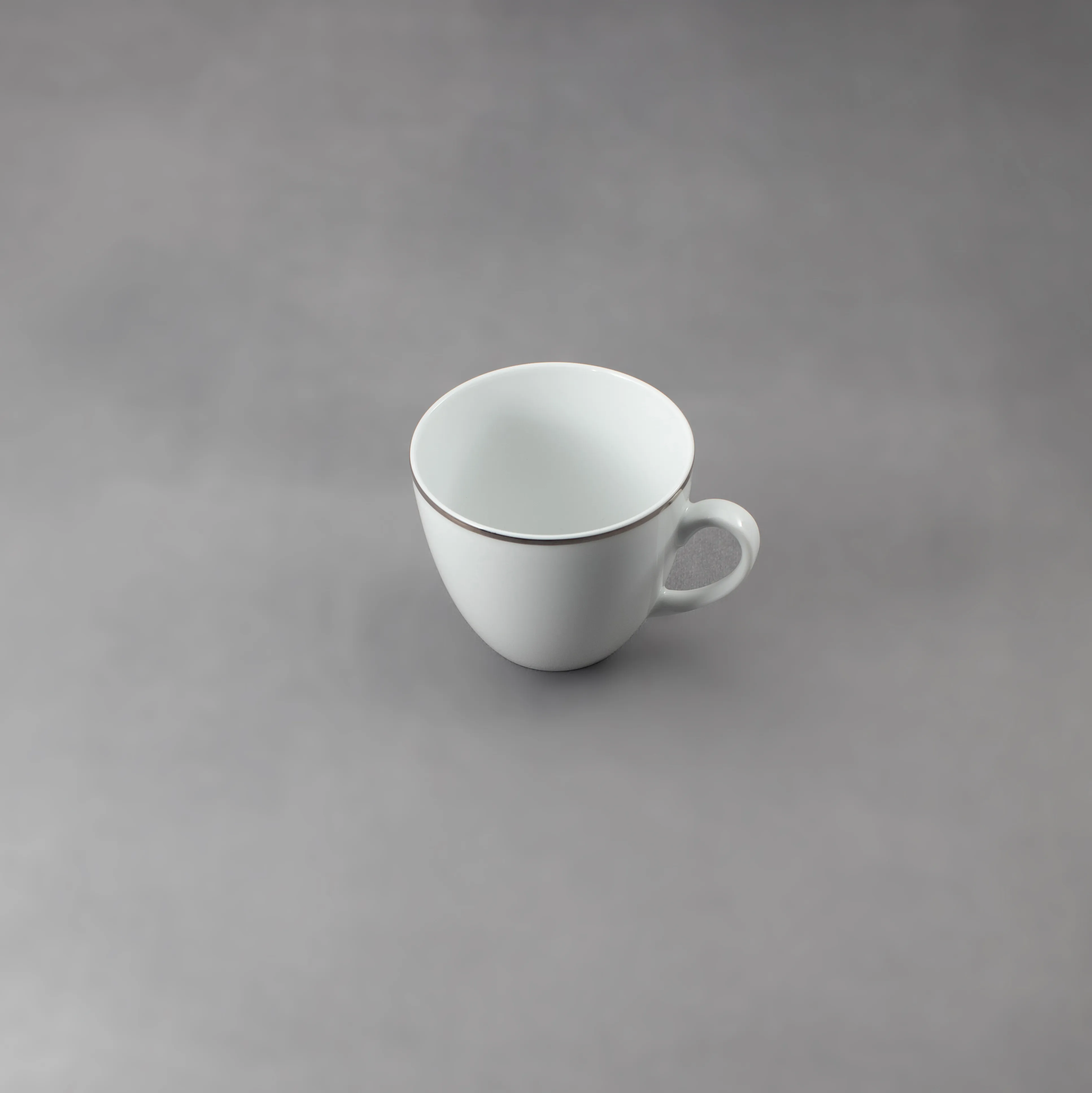 White Teacups with Platinum Rim