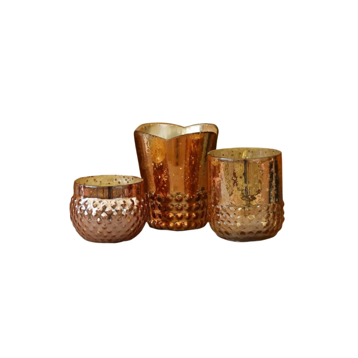 Rose Gold Hobnail Votives