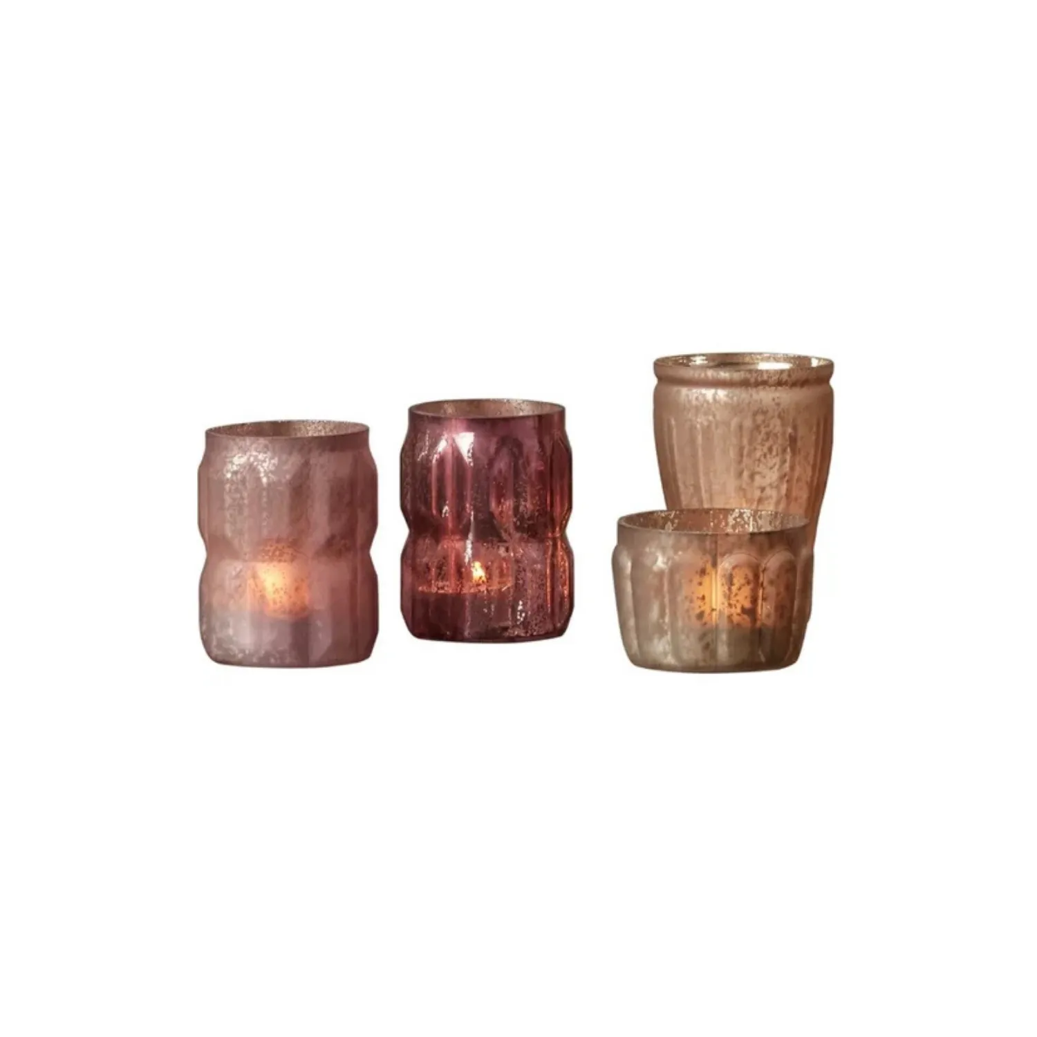 Blush and Gold Glass Votives, Assorted