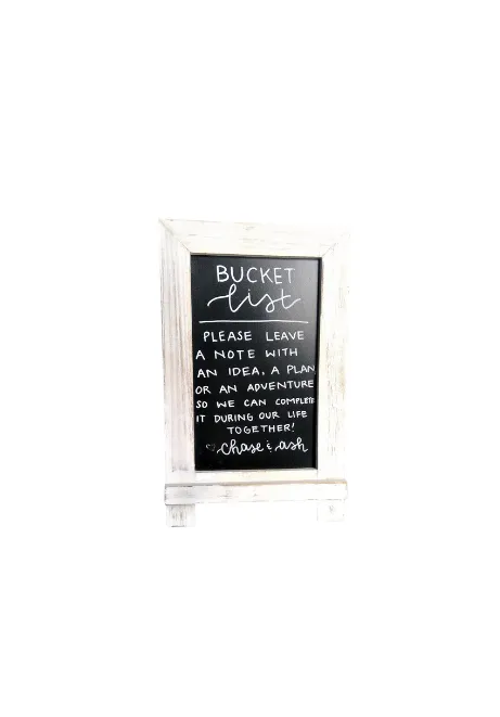 Tabletop Rustic White Easel Chalkboard