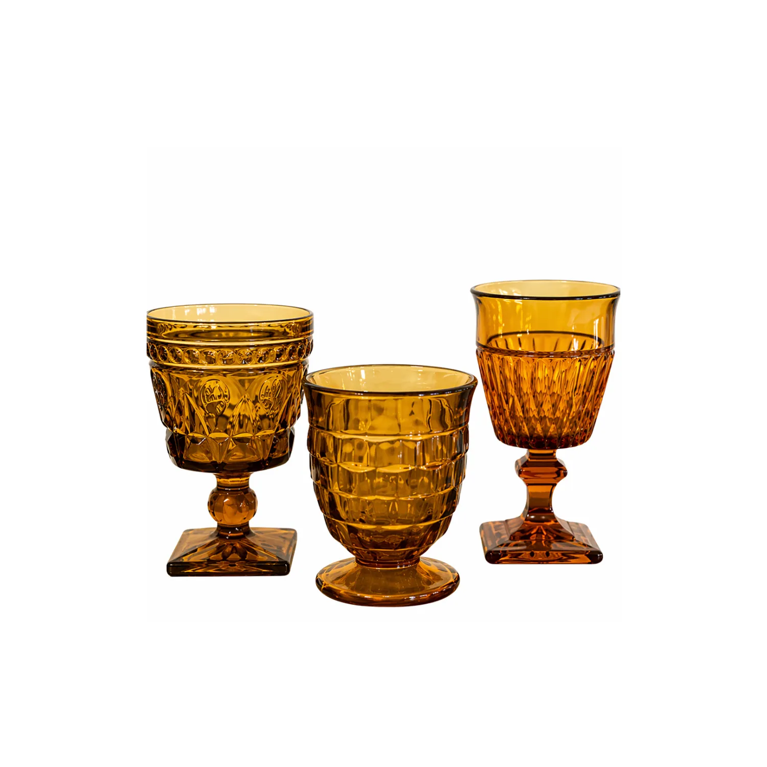 Amber Assorted Vintage Goblet