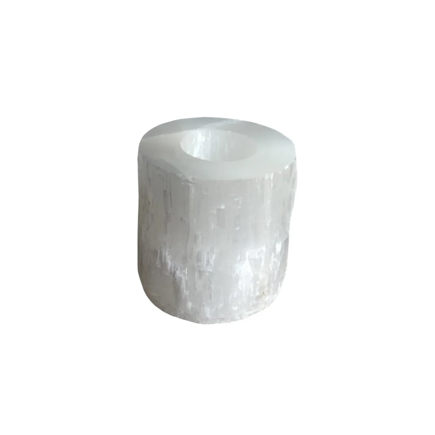 White Selenite Tea Light Holders