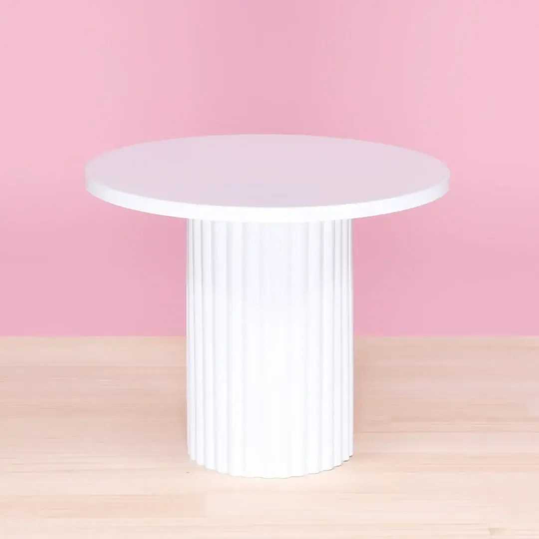 White Ribbed Cake Stand